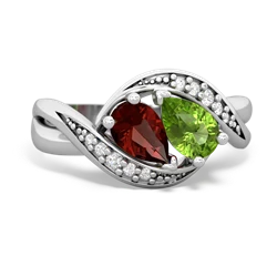 Garnet Summer Winds 14K White Gold ring R5342