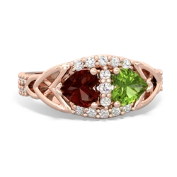 Garnet Sparkling Celtic Knot 14K Rose Gold ring R2645