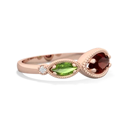 Garnet Milgrain Marquise 14K Rose Gold ring R5700