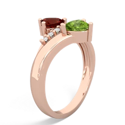 Garnet Heart To Heart 14K Rose Gold ring R2064