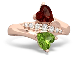 Garnet Heart To Heart 14K Rose Gold ring R2064