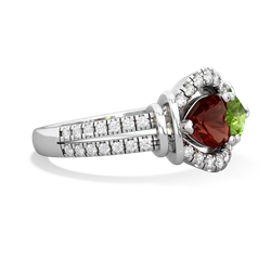 Garnet Art-Deco Keepsake 14K White Gold ring R5630