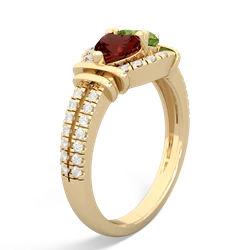 Garnet Art-Deco Keepsake 14K Yellow Gold ring R5630