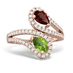 Garnet Diamond Dazzler 14K Rose Gold ring R3000