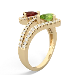 Garnet Diamond Dazzler 14K Yellow Gold ring R3000