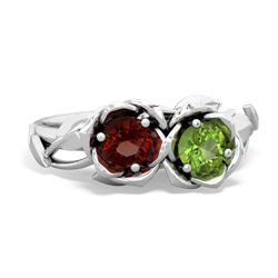 Garnet Rose Garden 14K White Gold ring R5510