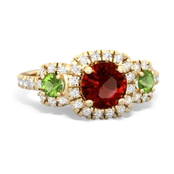 Garnet Regal Halo 14K Yellow Gold ring R5350