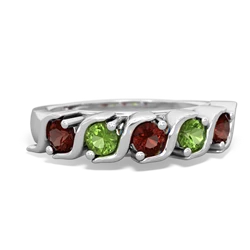 Garnet Anniversary Band 14K White Gold ring R2089