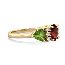 Garnet Antique Style Three Stone 14K Yellow Gold ring R2186