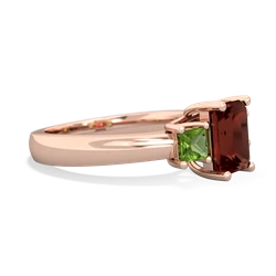 Garnet Three Stone Emerald-Cut Trellis 14K Rose Gold ring R4021