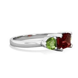 Garnet Three Stone 14K White Gold ring R5235