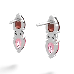 Garnet Bowtie Drop 14K White Gold earrings E0865