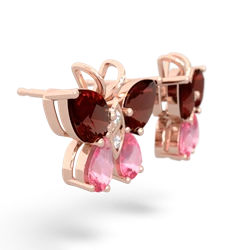 Garnet Butterfly 14K Rose Gold earrings E2215