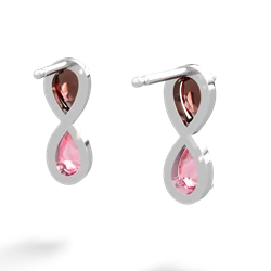 Garnet Infinity 14K White Gold earrings E5050