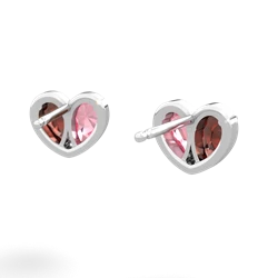 Garnet 'Our Heart' 14K White Gold earrings E5072