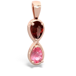 Garnet Infinity 14K Rose Gold pendant P5050