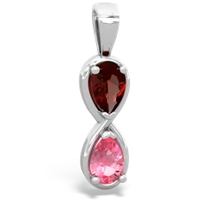 Garnet Infinity 14K White Gold pendant P5050