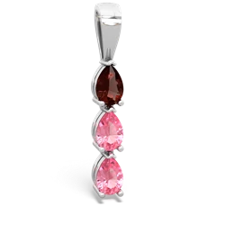 Garnet Dew Drops 14K White Gold pendant P2251