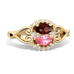 Garnet Love Nest 14K Yellow Gold ring R5860