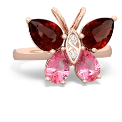 Garnet Butterfly 14K Rose Gold ring R2215