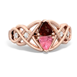 Garnet Keepsake Celtic Knot 14K Rose Gold ring R5300