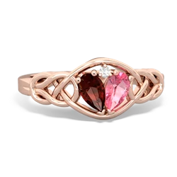 Garnet Celtic Love Knot 14K Rose Gold ring R5420