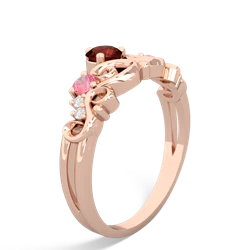 Garnet Crown Keepsake 14K Rose Gold ring R5740