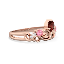 Garnet Crown Keepsake 14K Rose Gold ring R5740