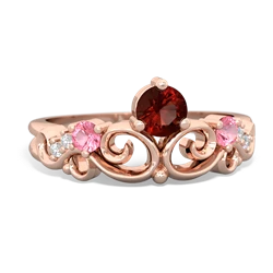 Garnet Crown Keepsake 14K Rose Gold ring R5740