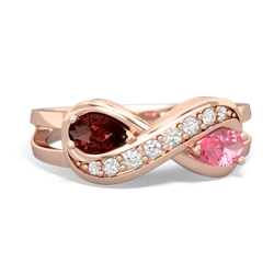 Garnet Diamond Infinity 14K Rose Gold ring R5390