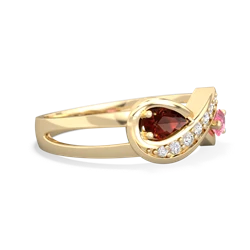 Garnet Diamond Infinity 14K Yellow Gold ring R5390