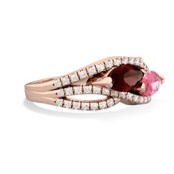 Garnet Diamond Rivers 14K Rose Gold ring R3070