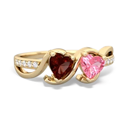 Garnet Side By Side 14K Yellow Gold ring R3090