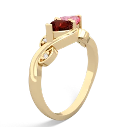 Garnet Floral Elegance 14K Yellow Gold ring R5790