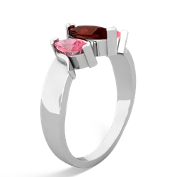 Garnet Three Peeks 14K White Gold ring R2433