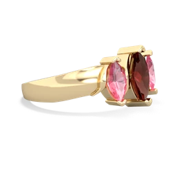 Garnet Three Peeks 14K Yellow Gold ring R2433