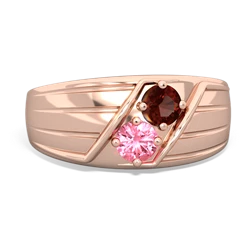 Garnet Men's Streamline 14K Rose Gold ring R0460