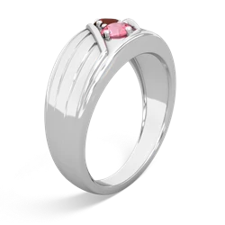 Garnet Men's Streamline 14K White Gold ring R0460