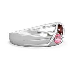 Garnet Men's Streamline 14K White Gold ring R0460