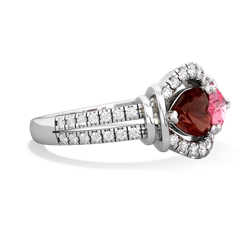 Garnet Art-Deco Keepsake 14K White Gold ring R5630