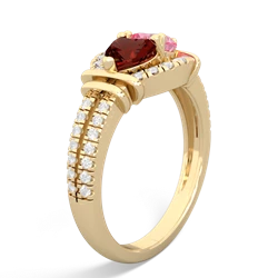 Garnet Art-Deco Keepsake 14K Yellow Gold ring R5630