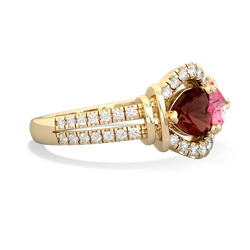 Garnet Art-Deco Keepsake 14K Yellow Gold ring R5630