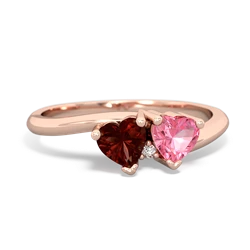 Garnet Sweethearts 14K Rose Gold ring R5260