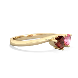 Garnet Sweethearts 14K Yellow Gold ring R5260