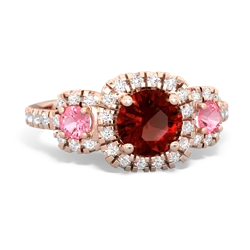 Garnet Regal Halo 14K Rose Gold ring R5350