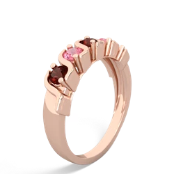 Garnet Anniversary Band 14K Rose Gold ring R2089