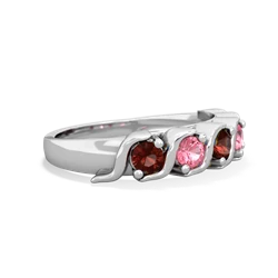 Garnet Anniversary Band 14K White Gold ring R2089