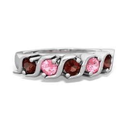 Garnet Anniversary Band 14K White Gold ring R2089