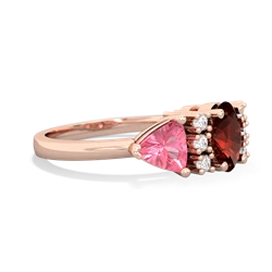 Garnet Antique Style Three Stone 14K Rose Gold ring R2186