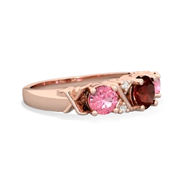 Garnet Hugs And Kisses 14K Rose Gold ring R5016